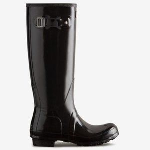 Women's Original Tall Gloss Rain Boots Grey Color Size 9